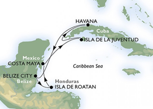 itinerario crucero Caribe